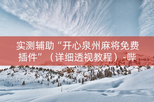 实测辅助“开心泉州麻将免费插件”（详细透视教程）-哔哩哔哩