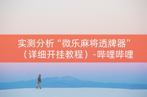 实测分析“微乐麻将透牌器”（详细开挂教程）-哔哩哔哩