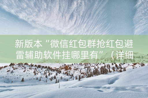 新版本“微信红包群抢红包避雷辅助软件挂哪里有”（详细透视教程）-哔哩哔哩
