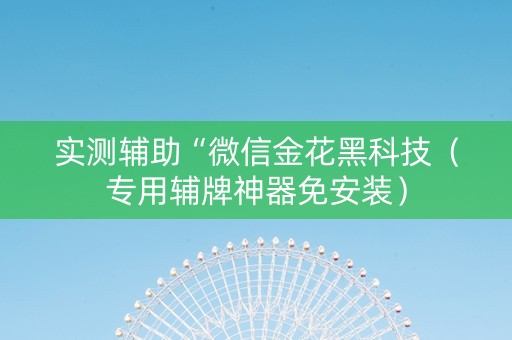 实测辅助“微信金花黑科技（专用辅牌神器免安装）