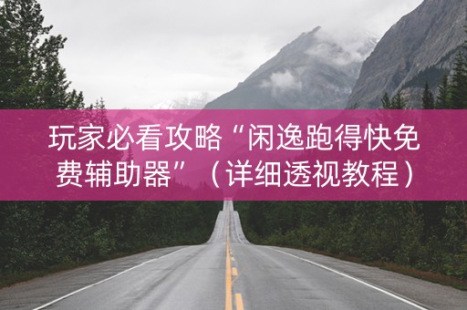 玩家必看攻略“闲逸跑得快免费辅助器”（详细透视教程）-哔哩哔哩