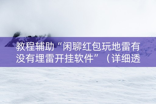 教程辅助“闲聊红包玩地雷有没有埋雷开挂软件”（详细透视教程）-哔哩哔哩