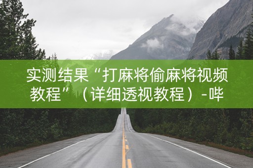 实测结果“打麻将偷麻将视频教程”（详细透视教程）-哔哩哔哩