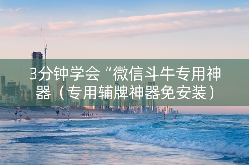 3分钟学会“微信斗牛专用神器（专用辅牌神器免安装）