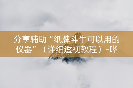 分享辅助“纸牌斗牛可以用的仪器”（详细透视教程）-哔哩哔哩