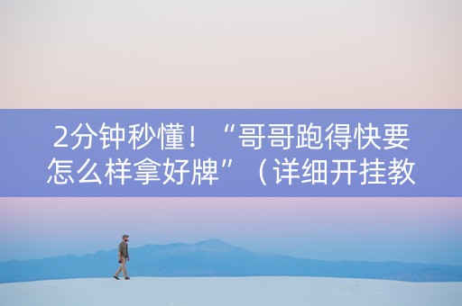 2分钟秒懂！“哥哥跑得快要怎么样拿好牌”（详细开挂教程）-哔哩哔哩
