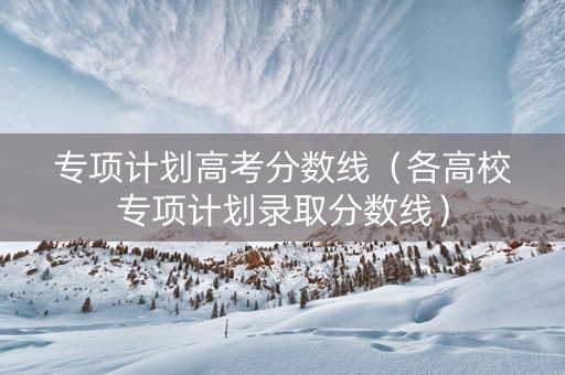 专项计划高考分数线（各高校专项计划录取分数线）