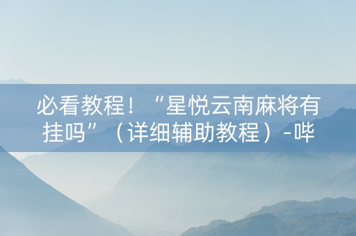 必看教程！“星悦云南麻将有挂吗”（详细辅助教程）-哔哩哔哩