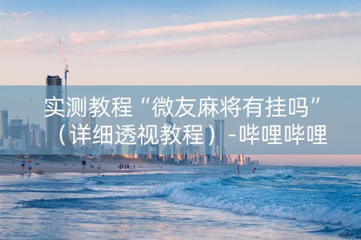 实测教程“微友麻将有挂吗”（详细透视教程）-哔哩哔哩