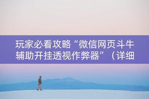 玩家必看攻略“微信网页斗牛辅助开挂透视作弊器”（详细透视教程）-哔哩哔哩