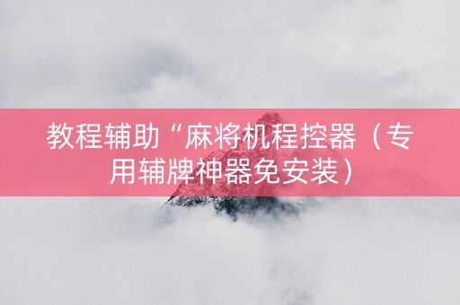 教程辅助“麻将机程控器（专用辅牌神器免安装）