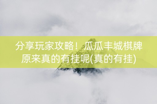 分享玩家攻略！瓜瓜丰城棋牌原来真的有挂呢(真的有挂)