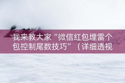 我来教大家“微信红包埋雷个包控制尾数技巧”（详细透视教程）-哔哩哔哩