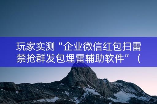 玩家实测“企业微信红包扫雷禁抢群发包埋雷辅助软件”（详细透视教程）-哔哩哔哩