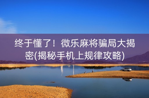 终于懂了！微乐麻将骗局大揭密(揭秘手机上规律攻略)