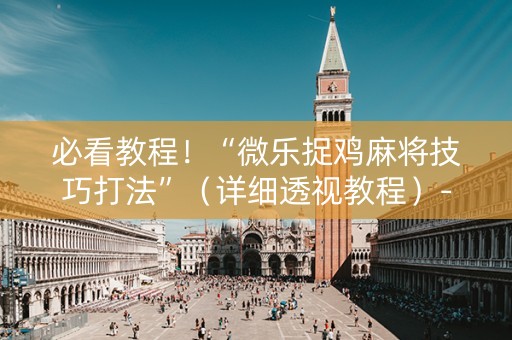 必看教程！“微乐捉鸡麻将技巧打法”（详细透视教程）-哔哩哔哩