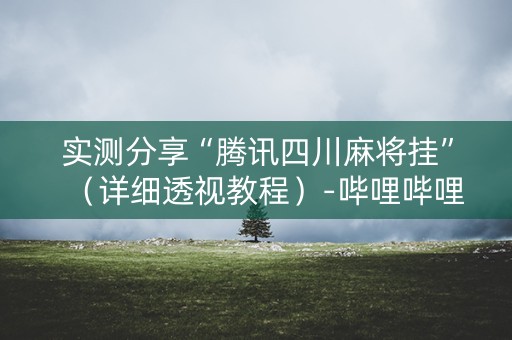 实测分享“腾讯四川麻将挂”（详细透视教程）-哔哩哔哩
