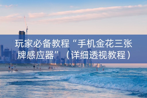 玩家必备教程“手机金花三张牌感应器”（详细透视教程）-哔哩哔哩