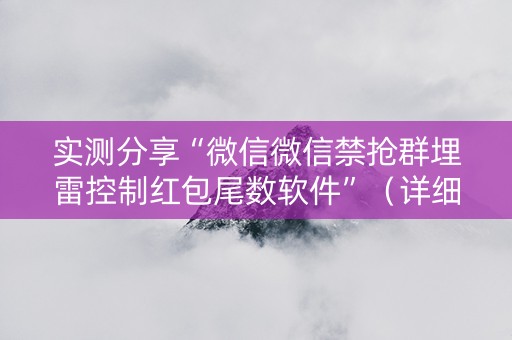 实测分享“微信微信禁抢群埋雷控制红包尾数软件”（详细透视教程）-哔哩哔哩