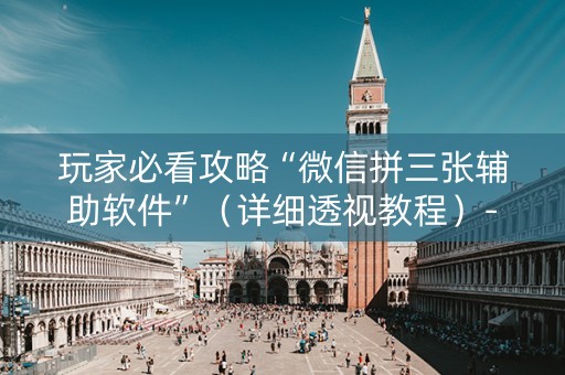 玩家必看攻略“微信拼三张辅助软件”（详细透视教程）-哔哩哔哩
