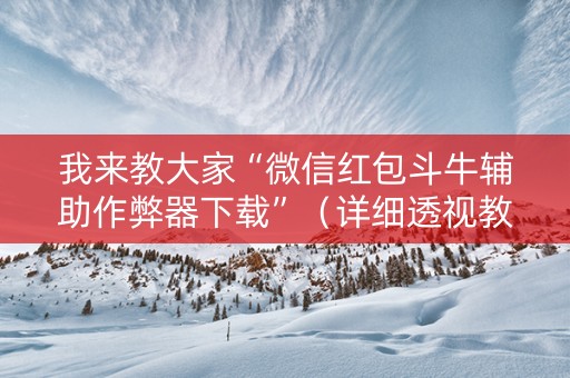 我来教大家“微信红包斗牛辅助作弊器下载”（详细透视教程）-哔哩哔哩