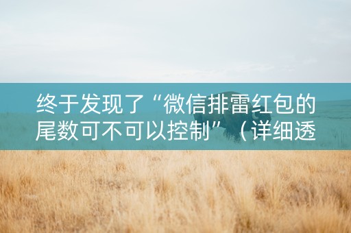 终于发现了“微信排雷红包的尾数可不可以控制”（详细透视教程）-哔哩哔哩