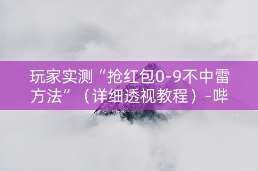 玩家实测“抢红包0-9不中雷方法”（详细透视教程）-哔哩哔哩