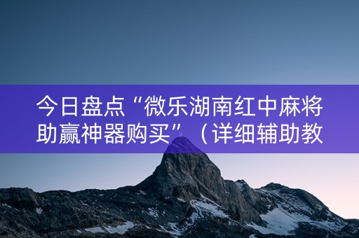 今日盘点“微乐湖南红中麻将助赢神器购买”（详细辅助教程）-哔哩哔哩