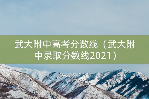 武大附中高考分数线（武大附中录取分数线2021）