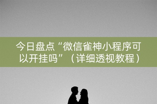 今日盘点“微信雀神小程序可以开挂吗”（详细透视教程）-哔哩哔哩