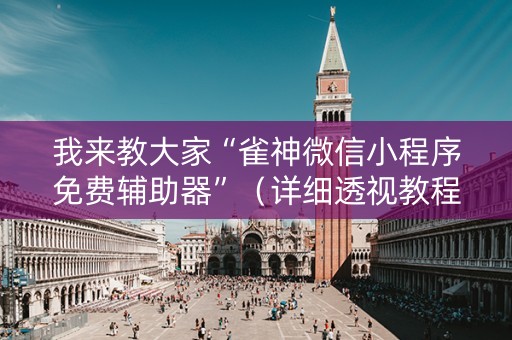 我来教大家“雀神微信小程序免费辅助器”（详细透视教程）-哔哩哔哩