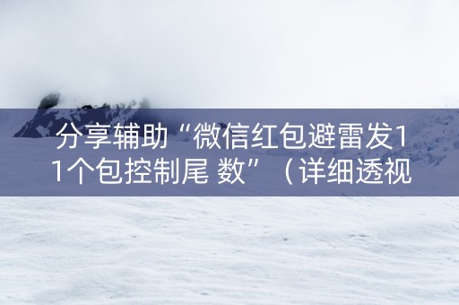分享辅助“微信红包避雷发11个包控制尾 数”（详细透视教程）-哔哩哔哩