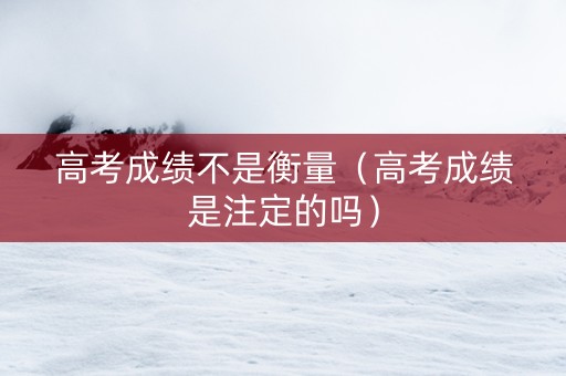 高考成绩不是衡量（高考成绩是注定的吗）