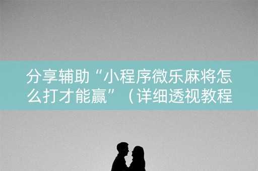 分享辅助“小程序微乐麻将怎么打才能赢”（详细透视教程）-哔哩哔哩