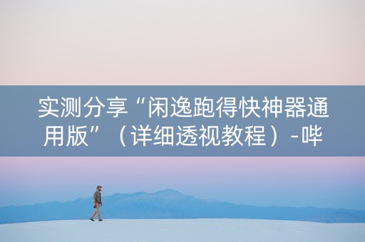 实测分享“闲逸跑得快神器通用版”（详细透视教程）-哔哩哔哩