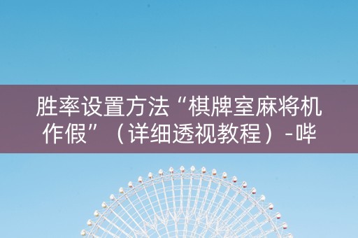 胜率设置方法“棋牌室麻将机作假”（详细透视教程）-哔哩哔哩