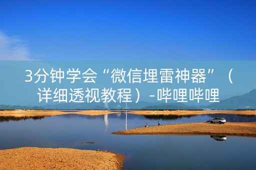 3分钟学会“微信埋雷神器”（详细透视教程）-哔哩哔哩