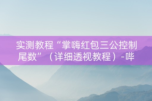 实测教程“掌嗨红包三公控制尾数”（详细透视教程）-哔哩哔哩