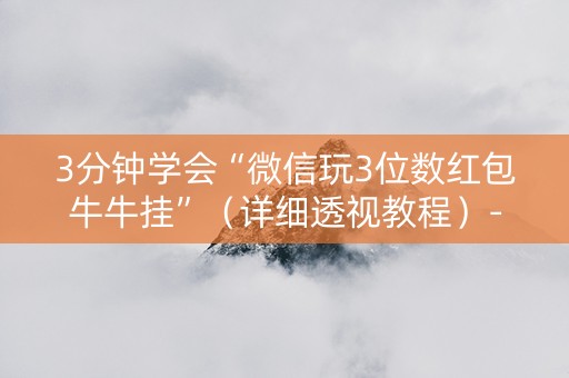 3分钟学会“微信玩3位数红包牛牛挂”（详细透视教程）-哔哩哔哩