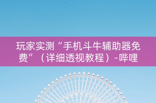玩家实测“手机斗牛辅助器免费”（详细透视教程）-哔哩哔哩