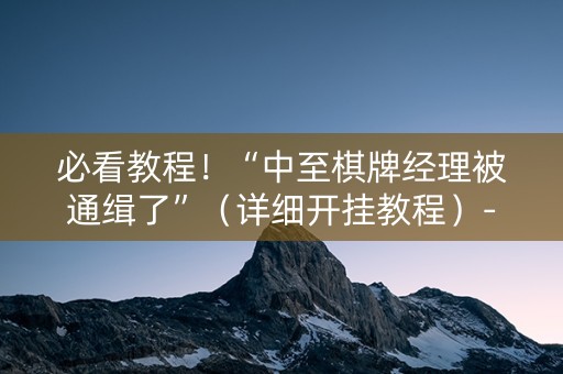必看教程！“中至棋牌经理被通缉了”（详细开挂教程）-哔哩哔哩