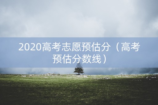 2020高考志愿预估分（高考预估分数线）