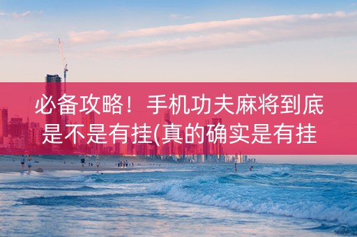 必备攻略！手机功夫麻将到底是不是有挂(真的确实是有挂)