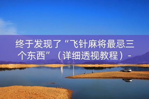 终于发现了“飞针麻将最忌三个东西”（详细透视教程）-哔哩哔哩