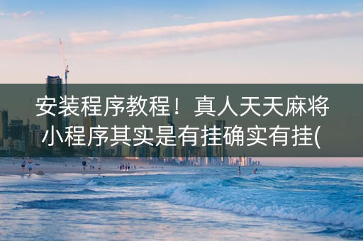 安装程序教程！真人天天麻将小程序其实是有挂确实有挂(真的确实是有挂)