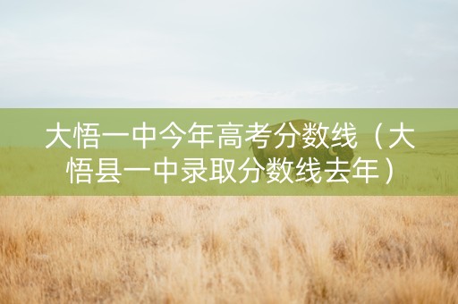 大悟一中今年高考分数线（大悟县一中录取分数线去年）
