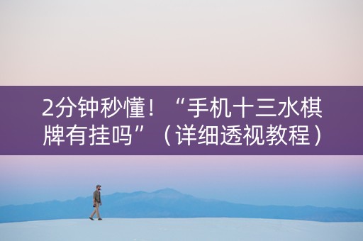 2分钟秒懂！“手机十三水棋牌有挂吗”（详细透视教程）-哔哩哔哩