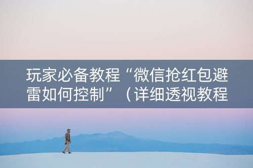 玩家必备教程“微信抢红包避雷如何控制”（详细透视教程）-哔哩哔哩