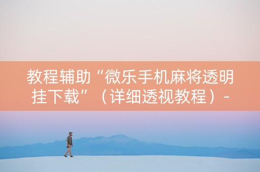 教程辅助“微乐手机麻将透明挂下载”（详细透视教程）-哔哩哔哩