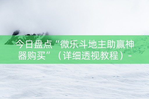 今日盘点“微乐斗地主助赢神器购买”（详细透视教程）-哔哩哔哩
